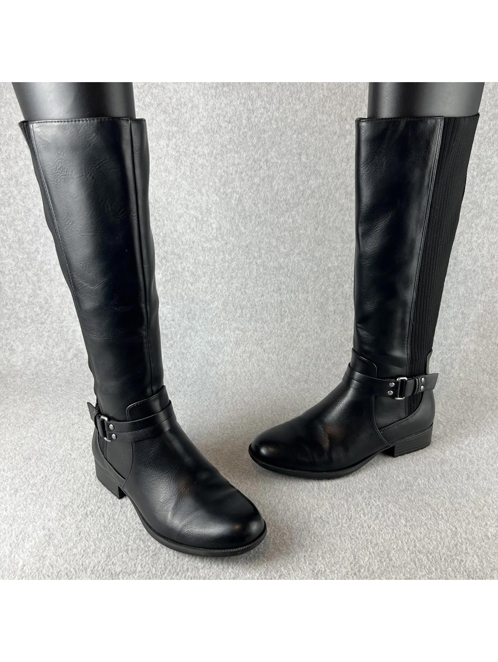 Women Boots Size 6.5 Life Stride Faux Leather Comfort Sole Black